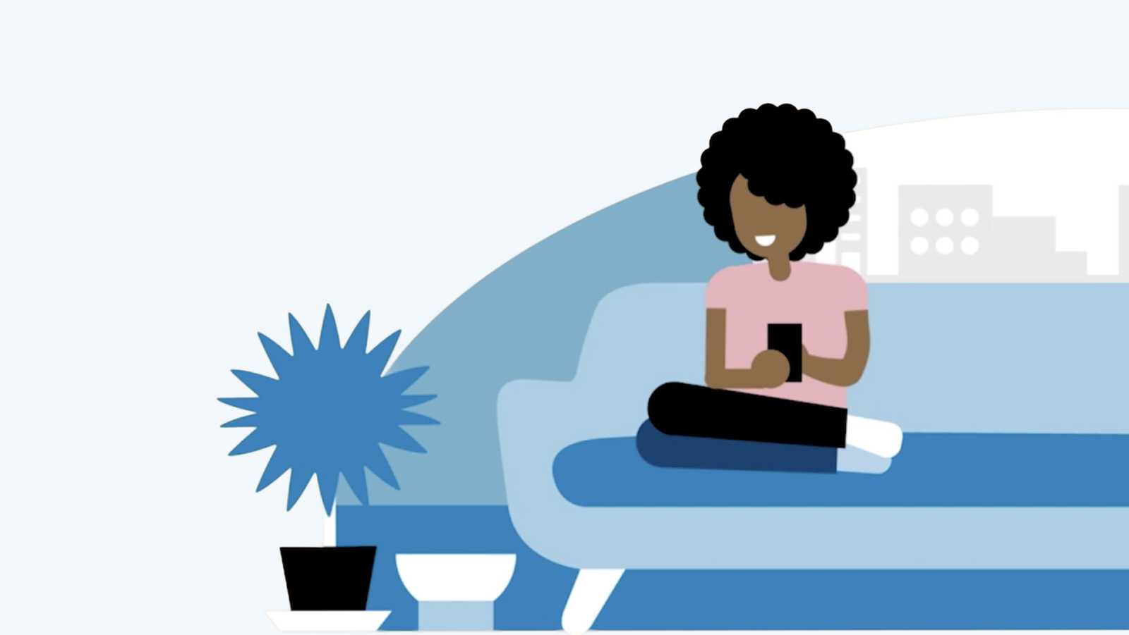 Doctor Video Visits at Home Woman Sitting with Mobile on Couch